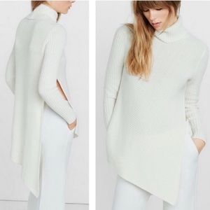 Express asymmetrical hem cream long sweater
